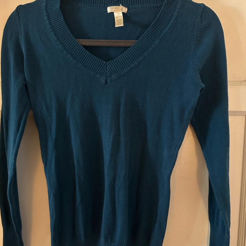 Ambiance Deep Blue V-Neck Sweater